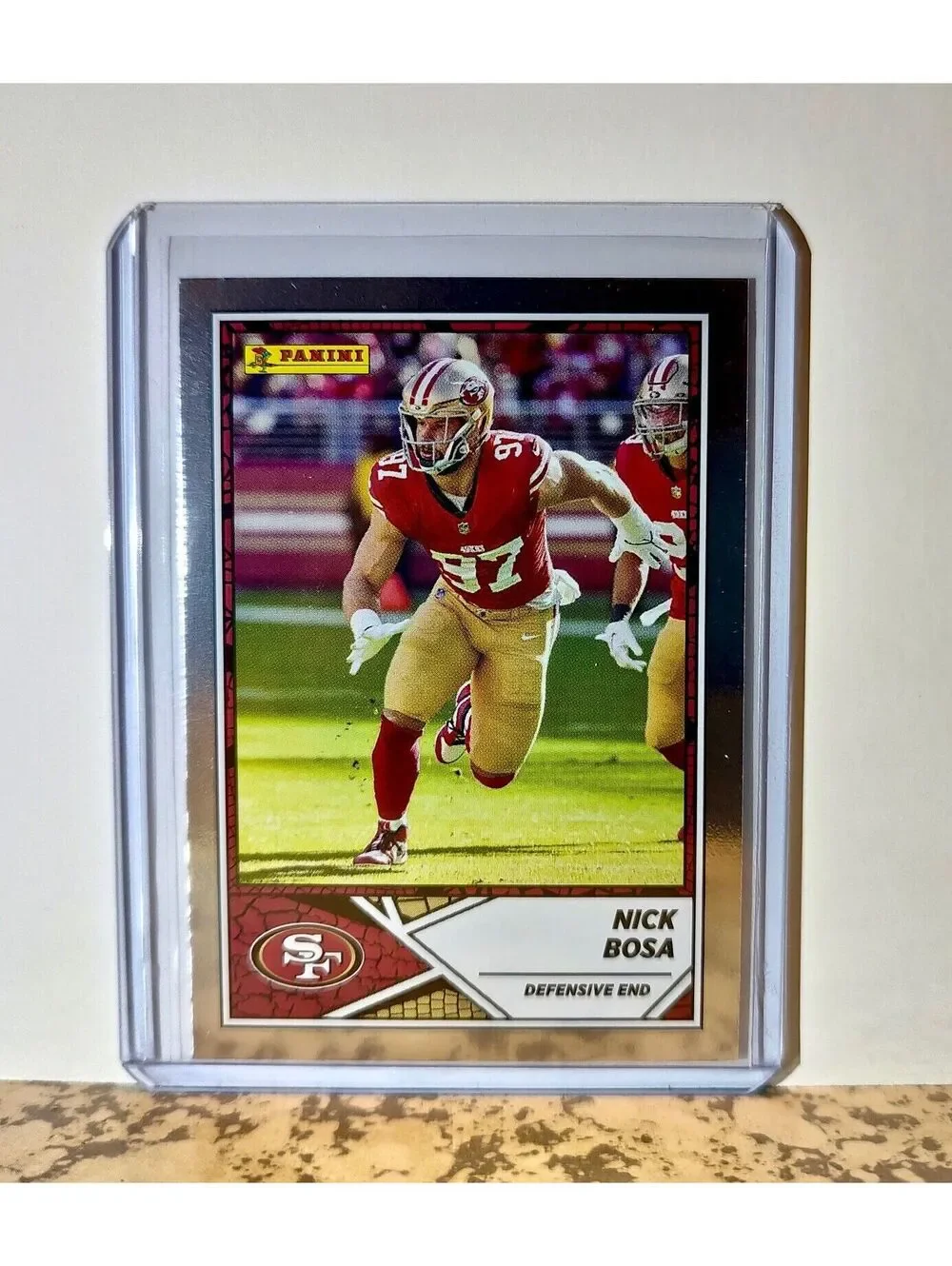 Nick Bosa 2024 Panini NFL #38 Silver Foil Sticker Card San Francisco 49ers